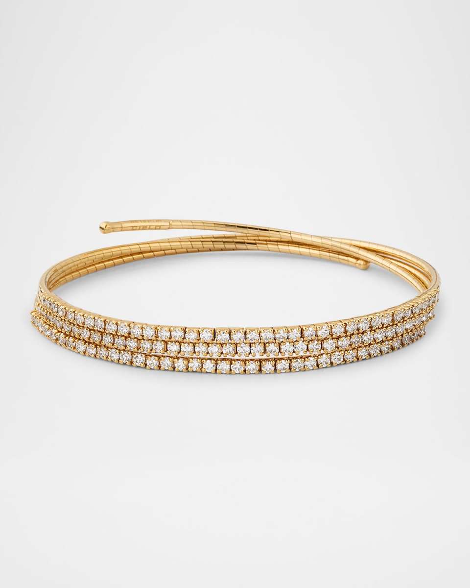 18k Yellow Gold Spiral Diamond Bracelet